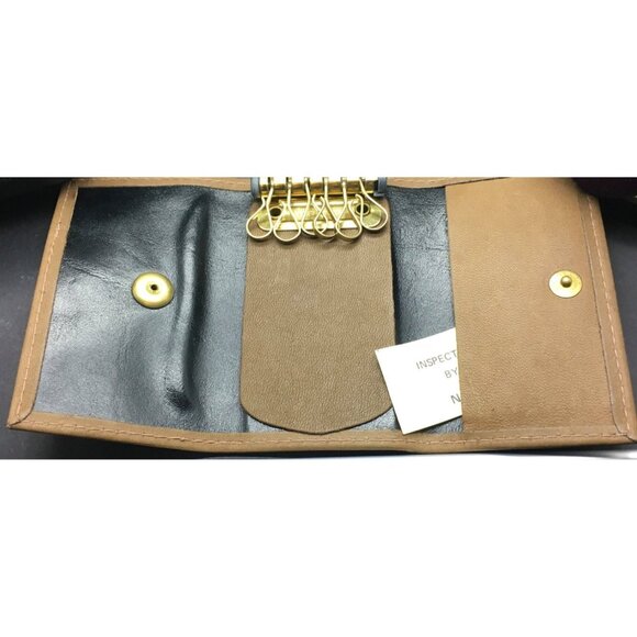 Buxton Key Case Key Tainer Brown 6 Key Holders Genuine Leather Made In Canada - Picture 4 of 5